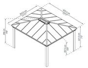 Image of Palram - Canopia | Dallas Gazebo - Grey Gazebo Palram - Canopia 