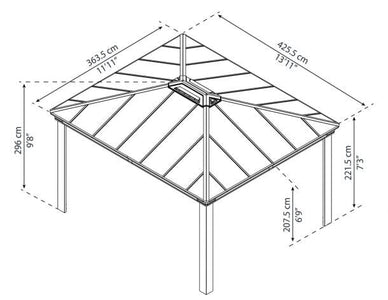 Palram - Canopia | Dallas Gazebo - Grey Gazebo Palram - Canopia 