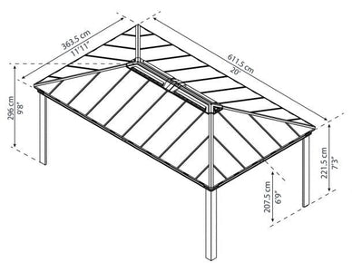 Palram - Canopia | Dallas Gazebo - Grey Gazebo Palram - Canopia 