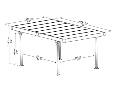 Palram - Canopia | Palma 5000 Carport Gray/Bronze Carport Palram - Canopia 