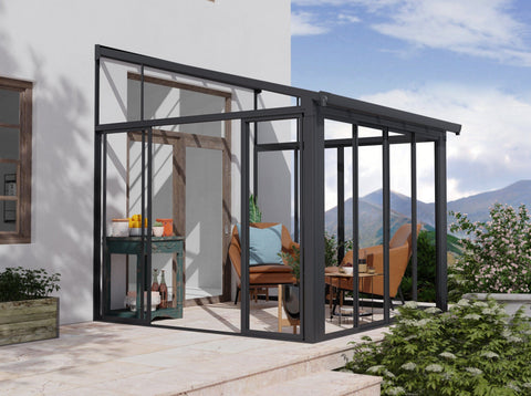 Image of Palram - Canopia | SanRemo 10' x 10' Patio Enclosure - Grey patio enclosure Palram - Canopia 