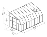 Image of Palram - Canopia | Sun Room Patio Enclosure 8' - White patio enclosure Palram - Canopia 