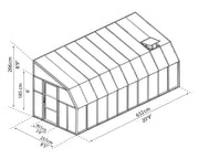 Image of Palram - Canopia | Sun Room Patio Enclosure 8' - White patio enclosure Palram - Canopia 