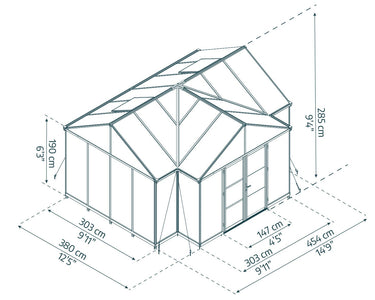 Palram - Canopia | Triomphe Chalet 12' x 15' Greenhouse Greenhouses Palram - Canopia 