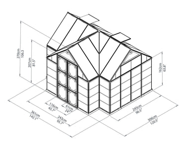 Palram Chalet Orangerie 12' x 10' Greenhouse Greenhouses Palram 