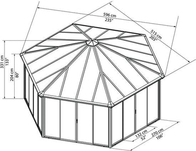 Palram Garda 10.5 x 17 Garda DIY Kit Closed Gazebo - The Better Backyard