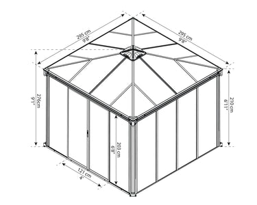 Palram Ledro Gazebo 10 x 10 Gazebo Enclosure Gazebo Palram 