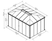 Image of Palram Ledro Gazebo 10 x 14 Grey and Bronze Gazebo Palram 