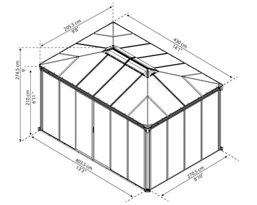 Palram Ledro Gazebo 10 x 14 Grey and Bronze Gazebo Palram 