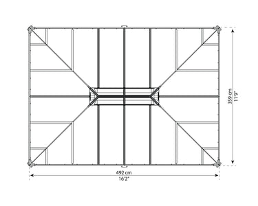 Palram Martinique 5000 Garden 12x16 Gazebo with Polycarbonate Roof Gazebo Palram 