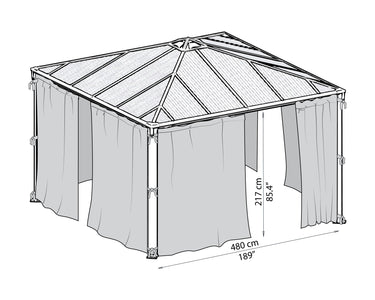 Palram Palermo 4300 4 piece Curtain Set Gazebo Accessories Palram 