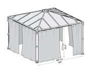 Image of Palram Palermo 4300 4 piece Gazebo Netting set Accessories Palram 