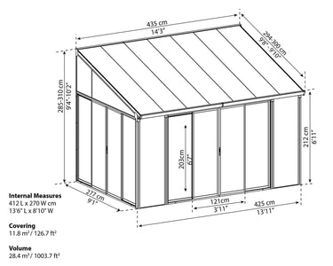 Palram SanRemo 10x14 Patio Enclosure Kit White with PC Roof - The Better Backyard