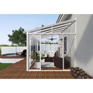 Palram SanRemo 10x14 Patio Enclosure Kit White with PC Roof - The Better Backyard