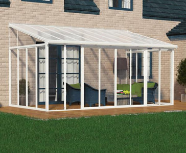 Palram SanRemo 10x18 Patio Enclosure Kit White with PC Roof - The Better Backyard