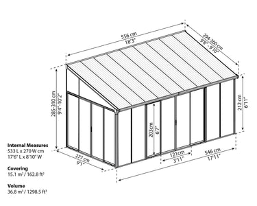 Palram SanRemo 10x18 Patio Enclosure Kit White with PC Roof - The Better Backyard
