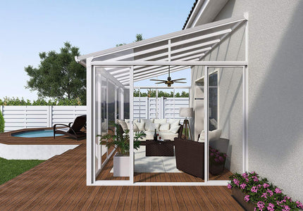Palram SanRemo 10x18 Patio Enclosure Kit White with PC Roof - The Better Backyard