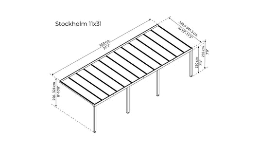 Palram Stockholm Patio Cover Gazebo Palram 