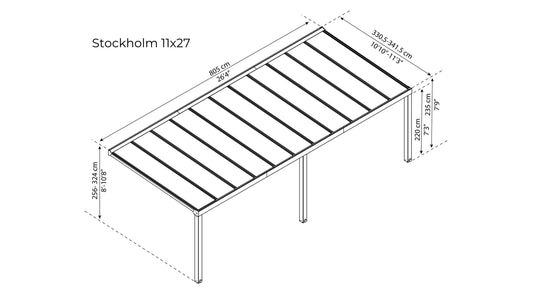 Palram Stockholm Patio Cover Gazebo Palram 