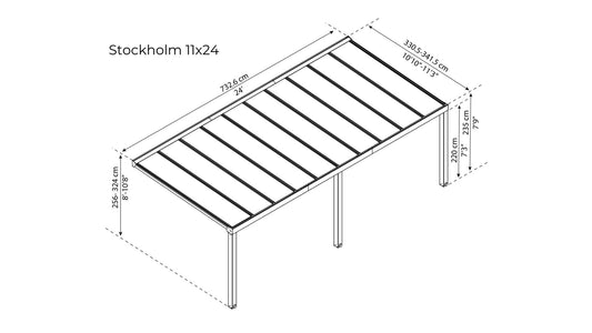 Palram Stockholm Patio Cover Gazebo Palram 