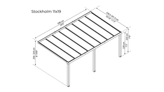 Palram Stockholm Patio Cover Gazebo Palram 