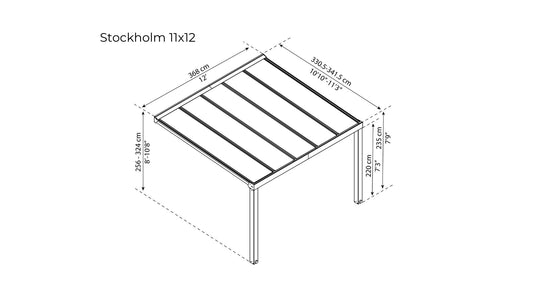 Palram Stockholm Patio Cover Gazebo Palram 