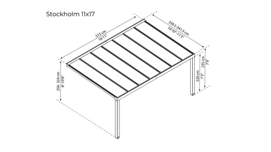 Palram Stockholm Patio Cover Gazebo Palram 