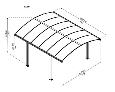 Palram Tucson Gazebo with Polycarbonate Roof Gazebo Palram 