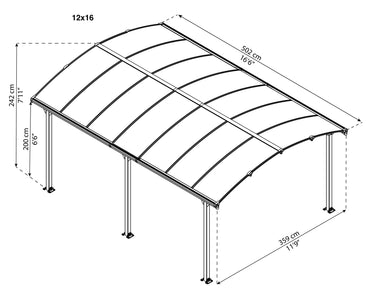 Palram Tucson Gazebo with Polycarbonate Roof Gazebo Palram 