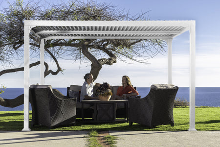 Paragon 10x12 Novara with Louvered Canopy Pergola - The Better Backyard