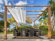 Image of Paragon 11x11 Florence Aluminum Canadian Cedar Finish & Beach White Canopy Pergola - The Better Backyard