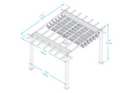 Image of Paragon 11x11 Florence Pergola with White Aluminum Frame and Cocoa Color Convertible Canopy Pergola Paragon-Outdoor 