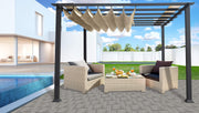Image of Paragon 11x11 Grey Aluminum with Sand Convertible Canopy Pergola - The Better Backyard