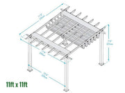 Image of Paragon 11x11 Grey Aluminum with Sand Convertible Canopy Pergola - The Better Backyard