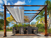 Image of Paragon 11x11 Pergola Chilean Ipe Frame and Silver Canopy Pergola Paragon-Outdoor 