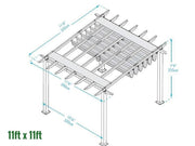 Image of Paragon 11x11 Pergola Chilean Ipe Frame and Silver Canopy Pergola Paragon-Outdoor 