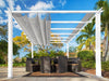 Paragon 11x11 Pergola White Frame and Silver Canopy Pergola Paragon-Outdoor 