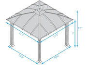 Image of Paragon 11x11 Siena Hard Top with Sliding Screen Gazebo - The Better Backyard