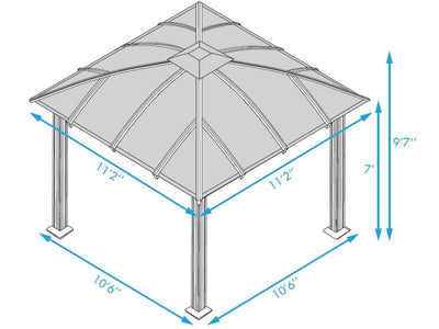 Paragon 11x11 Siena Hard Top with Sliding Screen Gazebo - The Better Backyard