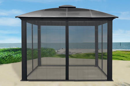 Paragon 11x11 Siena Hard Top with Sliding Screen Gazebo - The Better Backyard