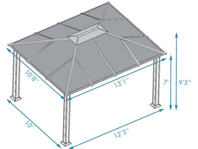 Paragon 11x13 Santa Monica Hard Top with Netting Gazebo - The Better Backyard