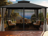 Paragon 11x14 Kingsbury Grey Roof Top with Curtains & Netting - The Better Backyard
