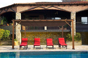 Image of Paragon 11x16 Florence Aluminum Chilean Wood Finish & Sand Color Convertible Canopy Pergola - The Better Backyard
