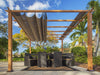 Paragon 11x16 Florence Aluminum Pergola Canadian Cedar Finish & Cocoa Color Canopy Pergola - The Better Backyard