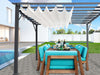 Paragon 11x16 Florence Grey Aluminum with Beach White Canopy Pergola Pergola Paragon-Outdoor 