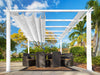 Paragon 11x16 Florence White Aluminum with Beach White Convertible Canopy Pergola Pergola Paragon-Outdoor 