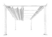 Image of Paragon 11x16 Florence White Aluminum with Beach White Convertible Canopy Pergola - The Better Backyard