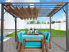 Paragon 11x16 Grey Aluminum with Cocoa Canopy Pergola - The Better Backyard