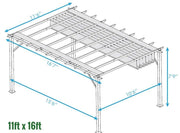 Image of Paragon 11x16 Pergola Canadian Cedar Frame and Silver Canopy Pergola Paragon-Outdoor 