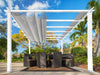 Paragon 11x16 Florence Pergola White Frame and Silver Canopy Pergola Paragon-Outdoor 